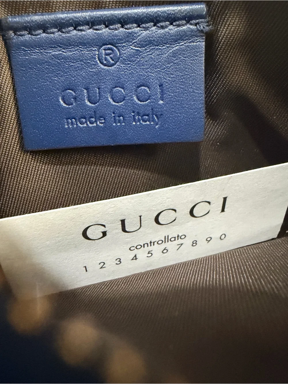 Gucci Guccissima Navy Blue Leather Key Pouch Wallet Full Set Box Dust Bag